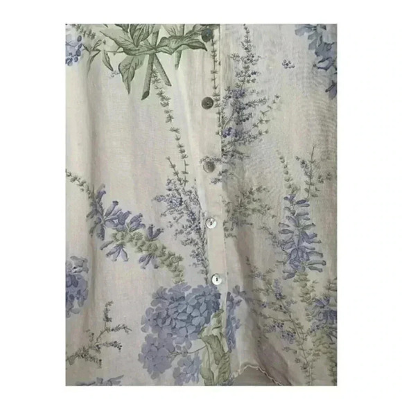 Linen Button Down Shirt by Lemon Grass - Size 22 - Linen Cotton Blend - Picture 3 of 5